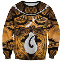 Personalised Maori Matariki Hei Matau Kowhai Sweatshirt Maori Kowhaiwhai Pattern Galaxy