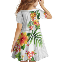 Hawaii Pineapple Tropical Family Matching Long Sleeve Bodycon Dress and Hawaiian Shirt Luminous Hibiscus Plumeria LT01 - Polynesian Pride