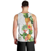 Hawaii Pineapple Tropical Men Tank Top Luminous Hibiscus Plumeria