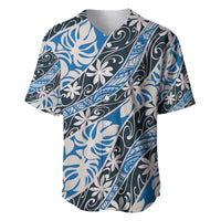 Ninamu Tahiti Tiare Monstera Baseball Jersey Polynesian Pattern Curve Style - Polynesian Pride