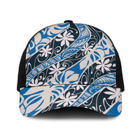 Ninamu Tahiti Tiare Monstera Baseball Net Cap Polynesian Pattern Curve Style - Polynesian Pride
