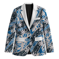 Ninamu Tahiti Tiare Monstera Blazer Polynesian Pattern Curve Style - Polynesian Pride