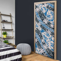 Ninamu Tahiti Tiare Monstera Door Cover Polynesian Pattern Curve Style - Polynesian Pride