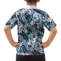 Ninamu Tahiti Tiare Monstera Family Matching Off The Shoulder Long Sleeve Dress and Hawaiian Shirt Polynesian Pattern Curve Style LT01 - Polynesian Pride