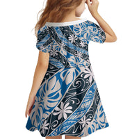 Ninamu Tahiti Tiare Monstera Family Matching Off The Shoulder Long Sleeve Dress and Hawaiian Shirt Polynesian Pattern Curve Style - Polynesian Pride