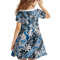 Ninamu Tahiti Tiare Monstera Family Matching Off Shoulder Short Dress and Hawaiian Shirt Polynesian Pattern Curve Style LT01 - Polynesian Pride