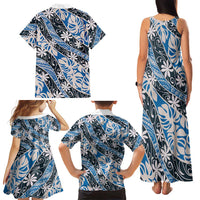 Ninamu Tahiti Tiare Monstera Family Matching Tank Maxi Dress and Hawaiian Shirt Polynesian Pattern Curve Style LT01 - Polynesian Pride