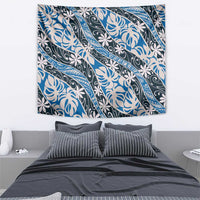 Ninamu Tahiti Tiare Monstera Tapestry Polynesian Pattern Curve Style - Polynesian Pride