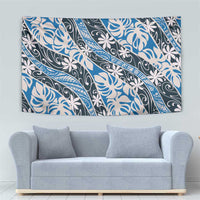 Ninamu Tahiti Tiare Monstera Tapestry Polynesian Pattern Curve Style - Polynesian Pride