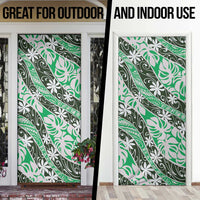 Matie Tahiti Tiare Monstera Door Cover Polynesian Pattern Curve Style - Polynesian Pride