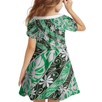 Matie Tahiti Tiare Monstera Family Matching Long Sleeve Bodycon Dress and Hawaiian Shirt Polynesian Pattern Curve Style - Polynesian Pride