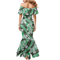 Matie Tahiti Tiare Monstera Family Matching Mermaid Dress and Hawaiian Shirt Polynesian Pattern Curve Style LT01 - Polynesian Pride