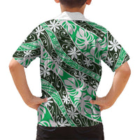 Matie Tahiti Tiare Monstera Family Matching Off Shoulder Maxi Dress and Hawaiian Shirt Polynesian Pattern Curve Style LT01 - Polynesian Pride