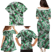 Matie Tahiti Tiare Monstera Family Matching Puletasi and Hawaiian Shirt Polynesian Pattern Curve Style - Polynesian Pride