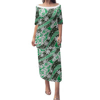 Matie Tahiti Tiare Monstera Family Matching Puletasi and Hawaiian Shirt Polynesian Pattern Curve Style - Polynesian Pride
