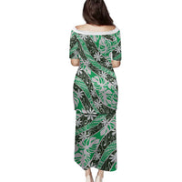 Matie Tahiti Tiare Monstera Family Matching Puletasi and Hawaiian Shirt Polynesian Pattern Curve Style - Polynesian Pride