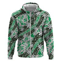 Matie Tahiti Tiare Monstera Hoodie Polynesian Pattern Curve Style - Polynesian Pride