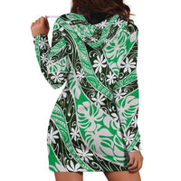 Matie Tahiti Tiare Monstera Hoodie Dress Polynesian Pattern Curve Style - Polynesian Pride