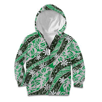 Matie Tahiti Tiare Monstera Kid Hoodie Polynesian Pattern Curve Style - Polynesian Pride