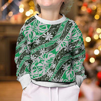 Matie Tahiti Tiare Monstera Kid Ugly Christmas Sweater Polynesian Pattern Curve Style - Polynesian Pride
