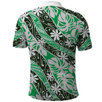 Matie Tahiti Tiare Monstera Polo Shirt Polynesian Pattern Curve Style - Polynesian Pride
