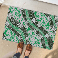 Matie Tahiti Tiare Monstera Rubber Doormat Polynesian Pattern Curve Style - Polynesian Pride