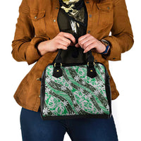 Matie Tahiti Tiare Monstera Shoulder Handbag Polynesian Pattern Curve Style - Polynesian Pride