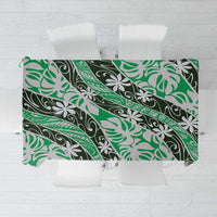 Matie Tahiti Tiare Monstera Tablecloth Polynesian Pattern Curve Style - Polynesian Pride
