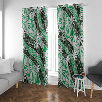 Matie Tahiti Tiare Monstera Window Curtain Polynesian Pattern Curve Style - Polynesian Pride