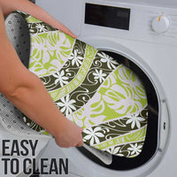 Olive Tahiti Tiare Monstera Bathroom Set Polynesian Pattern Curve Style - Polynesian Pride