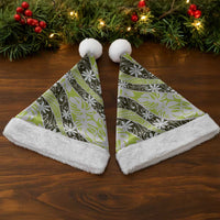 Olive Tahiti Tiare Monstera Christmas Santa Hat Polynesian Pattern Curve Style - Polynesian Pride