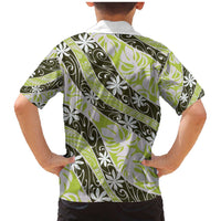 Olive Tahiti Tiare Monstera Family Matching Mermaid Dress and Hawaiian Shirt Polynesian Pattern Curve Style LT01 - Polynesian Pride