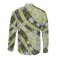 Olive Tahiti Tiare Monstera Family Matching Mermaid Dress and Hawaiian Shirt Polynesian Pattern Curve Style LT01 - Polynesian Pride