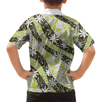 Olive Tahiti Tiare Monstera Family Matching Summer Maxi Dress and Hawaiian Shirt Polynesian Pattern Curve Style - Polynesian Pride