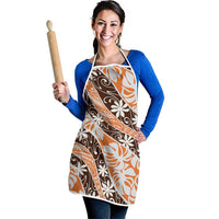 Puatou Tahiti Tiare Monstera Apron Polynesian Pattern Curve Style - Polynesian Pride