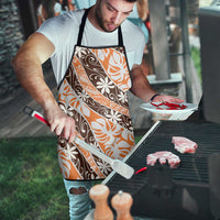 Puatou Tahiti Tiare Monstera Apron Polynesian Pattern Curve Style - Polynesian Pride