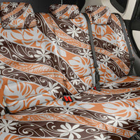 Puatou Tahiti Tiare Monstera Back Car Seat Cover Polynesian Pattern Curve Style - Polynesian Pride