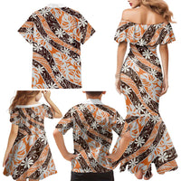 Puatou Tahiti Tiare Monstera Family Matching Mermaid Dress and Hawaiian Shirt Polynesian Pattern Curve Style LT01 - Polynesian Pride