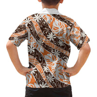 Puatou Tahiti Tiare Monstera Family Matching Off The Shoulder Long Sleeve Dress and Hawaiian Shirt Polynesian Pattern Curve Style LT01 - Polynesian Pride