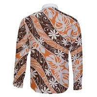 Puatou Tahiti Tiare Monstera Family Matching Off The Shoulder Long Sleeve Dress and Hawaiian Shirt Polynesian Pattern Curve Style LT01 - Polynesian Pride