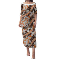 Puatou Tahiti Tiare Monstera Family Matching Puletasi and Hawaiian Shirt Polynesian Pattern Curve Style - Polynesian Pride