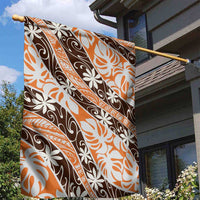 Puatou Tahiti Tiare Monstera Garden Flag Polynesian Pattern Curve Style - Polynesian Pride