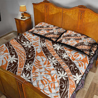 Puatou Tahiti Tiare Monstera Quilt Bed Set Polynesian Pattern Curve Style - Polynesian Pride
