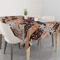 Puatou Tahiti Tiare Monstera Tablecloth Polynesian Pattern Curve Style - Polynesian Pride