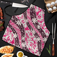 Tarona Tahiti Tiare Monstera Apron Polynesian Pattern Curve Style - Polynesian Pride
