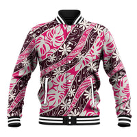 Tarona Tahiti Tiare Monstera Baseball Jacket Polynesian Pattern Curve Style - Polynesian Pride