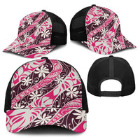 Tarona Tahiti Tiare Monstera Baseball Net Cap Polynesian Pattern Curve Style - Polynesian Pride