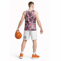 Tarona Tahiti Tiare Monstera Basketball Jersey Polynesian Pattern Curve Style - Polynesian Pride