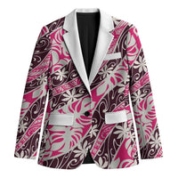 Tarona Tahiti Tiare Monstera Blazer Polynesian Pattern Curve Style - Polynesian Pride