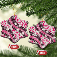 Tarona Tahiti Tiare Monstera Ceramic Ornament Polynesian Pattern Curve Style - Polynesian Pride